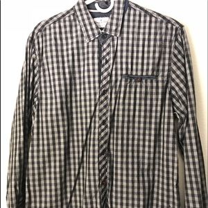Mens checkered button down shirt